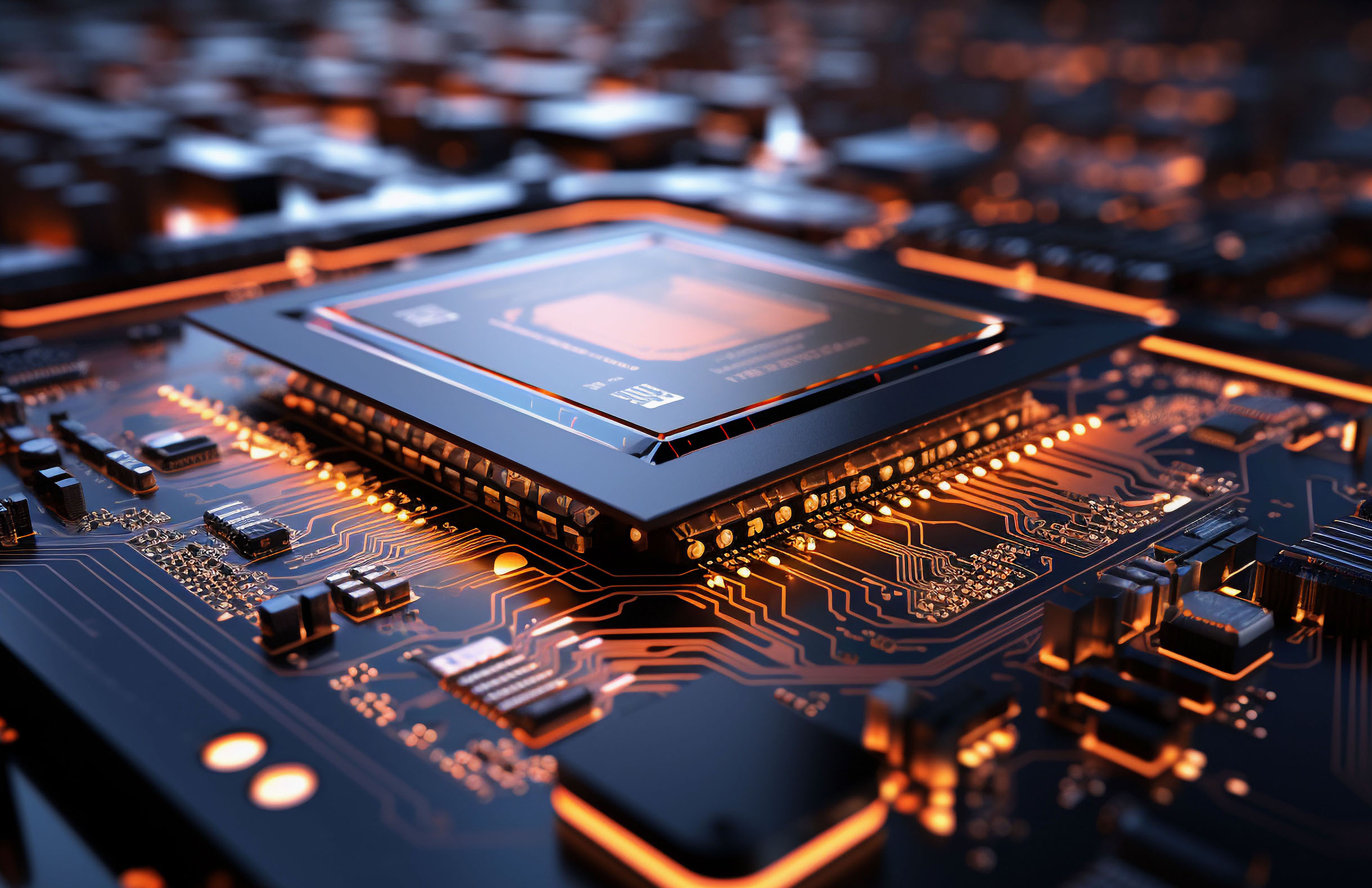 Semiconductor chip on an electronic circuit board