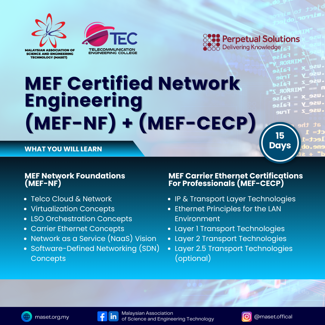 MEF Certified Network Engineering (MEF-NF) + (MEF-CECP) Poster